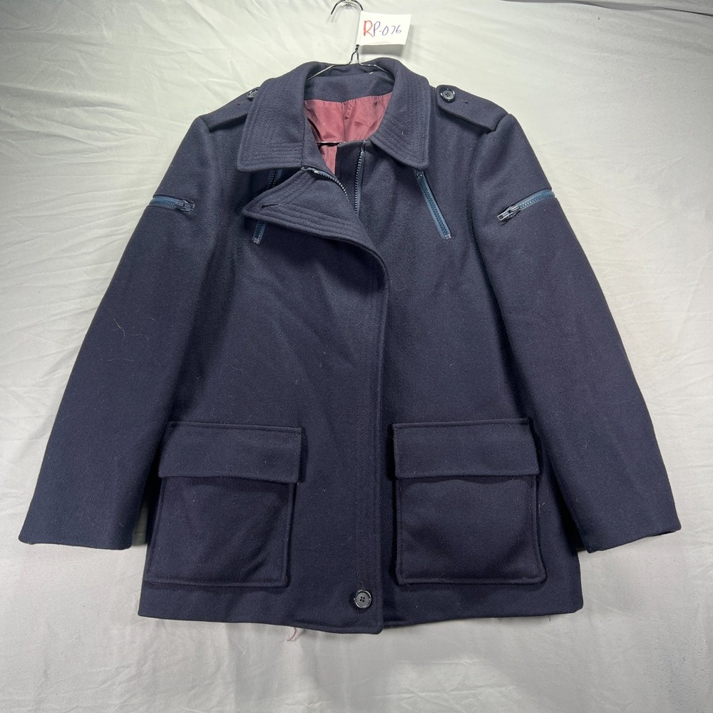 True Vintage Montgomery Ward Jacket Mens Small Blue Wool Lined Chore Hunting